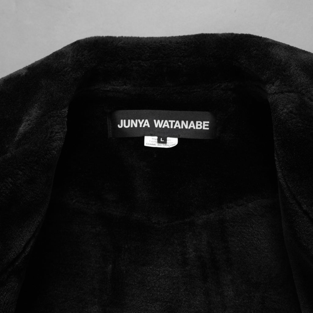 JUNYA WATANABE ジュンヤワタナベ / 25AW COMME des GARÇONS コムデギャルソン オーバーサイズ フェイクレザー ムートン コート / JP-C004 / size L (BLACK) ユニセックス 352210-in-ue