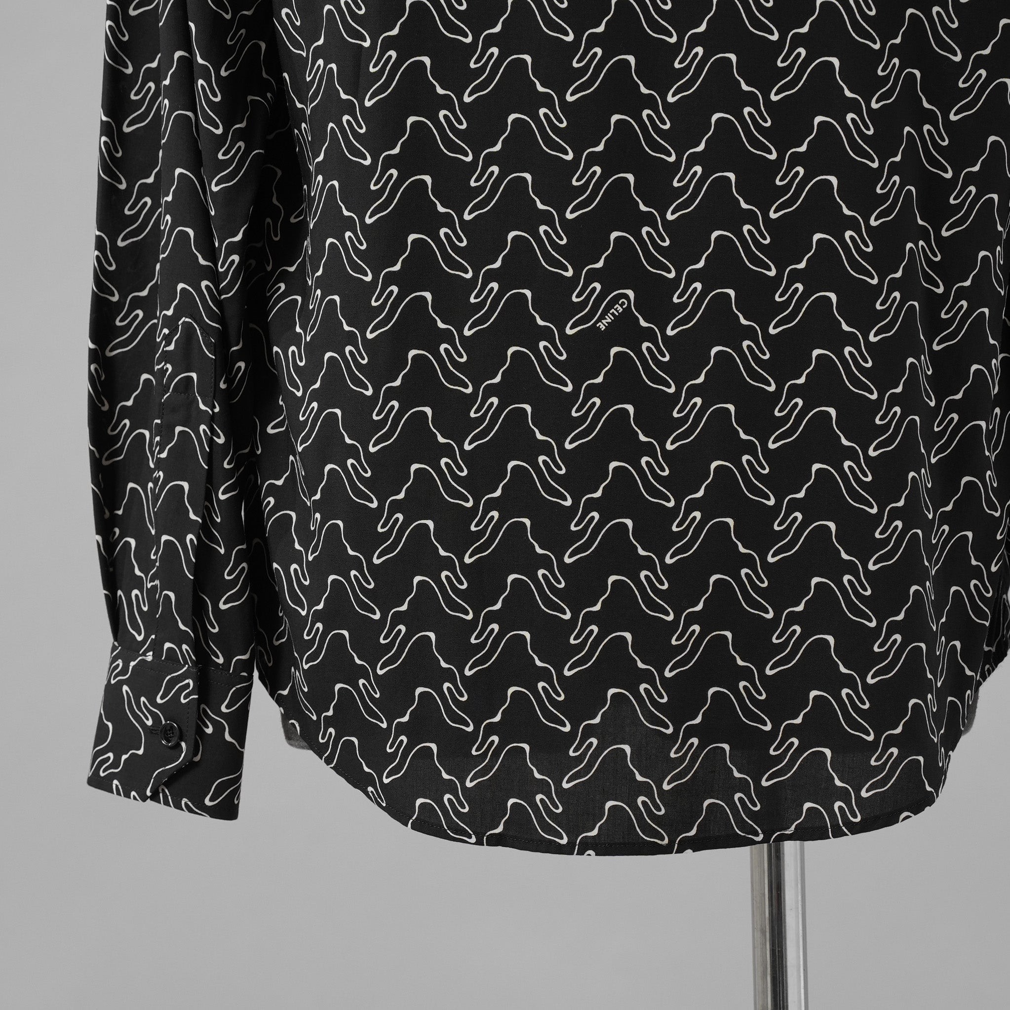 CELINE セリーヌ / 美品 23SS エディ期 ゴーストプリントシャツ 長袖シャツ / 2C813977R / size 39 (BLACK)