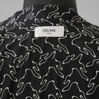 CELINE セリーヌ / 美品 23SS エディ期 ゴーストプリントシャツ 長袖シャツ / 2C813977R / size 39 (BLACK)