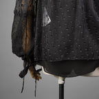 Christian Dior ディオール / 22AW 美品 ボウタイレース ドット柄  ブラウス / 長袖シャツ / 241B61A8168 / size 42 (BLACK) レディース