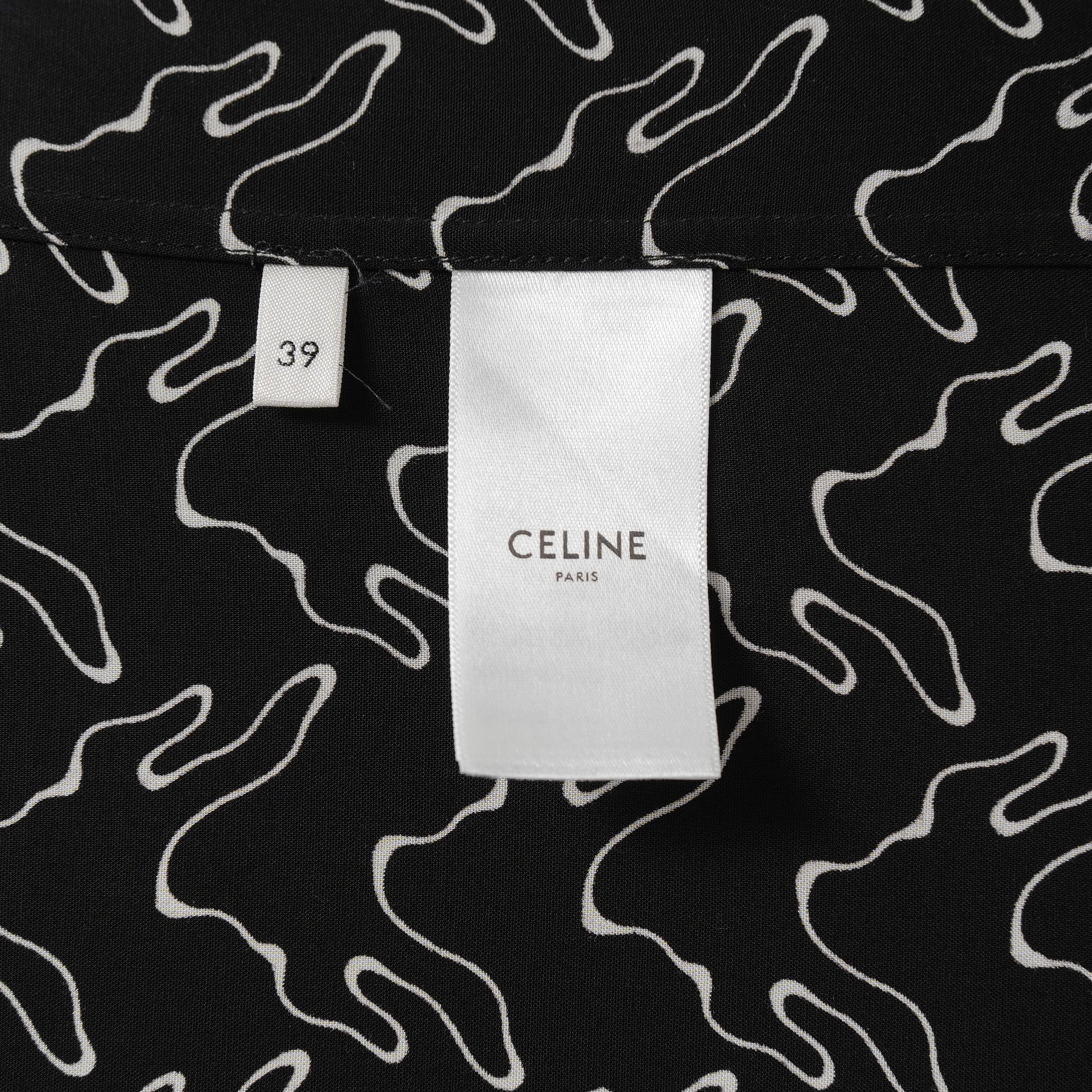 CELINE セリーヌ / 美品 23SS エディ期 ゴーストプリントシャツ 長袖シャツ / 2C813977R / size 39 (BLACK)
