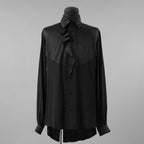 新品 kiryuyrik キリュウキリュウ / 24AW Decine & PaisleyJQD Single Frill Shirt デシン＆ペイズリージャガード シングルフリルシャツ 長袖シャツ / KS-HB13-902 / size M (BLACK)