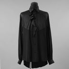 新品 kiryuyrik キリュウキリュウ / 24AW Decine & PaisleyJQD Single Frill Shirt デシン＆ペイズリージャガード シングルフリルシャツ 長袖シャツ / KS-HB13-902 / size M (BLACK)