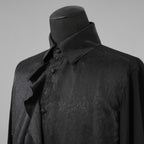 新品 kiryuyrik キリュウキリュウ / 24AW Decine & PaisleyJQD Single Frill Shirt デシン＆ペイズリージャガード シングルフリルシャツ 長袖シャツ / KS-HB13-902 / size M (BLACK)