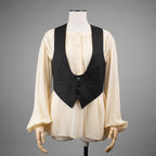 CELINE セリーヌ / 20AW ウールギャバジン Uネック ボタンフロント ベスト ジレ / 21044673D / size 36 (BLACK) レディース