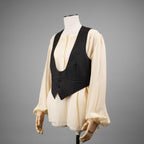 CELINE セリーヌ / 20AW ウールギャバジン Uネック ボタンフロント ベスト ジレ / 21044673D / size 36 (BLACK) レディース