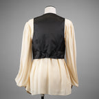 CELINE セリーヌ / 20AW ウールギャバジン Uネック ボタンフロント ベスト ジレ / 21044673D / size 36 (BLACK) レディース