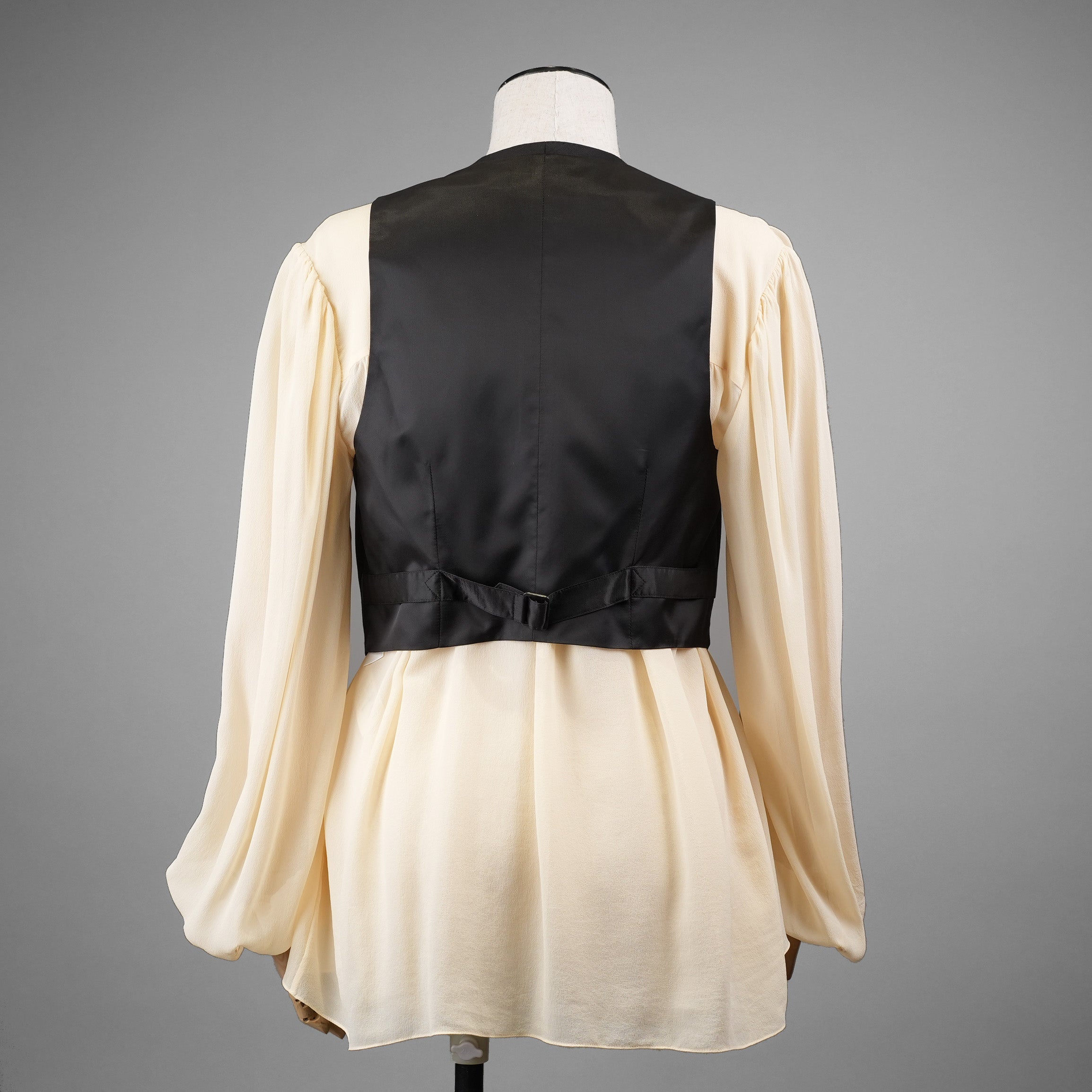 CELINE セリーヌ / 20AW ウールギャバジン Uネック ボタンフロント ベスト ジレ / 21044673D / size 36 (BLACK) レディース