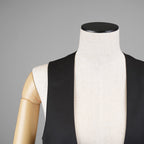 CELINE セリーヌ / 20AW ウールギャバジン Uネック ボタンフロント ベスト ジレ / 21044673D / size 36 (BLACK) レディース