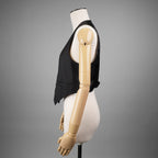 CELINE セリーヌ / 20AW ウールギャバジン Uネック ボタンフロント ベスト ジレ / 21044673D / size 36 (BLACK) レディース