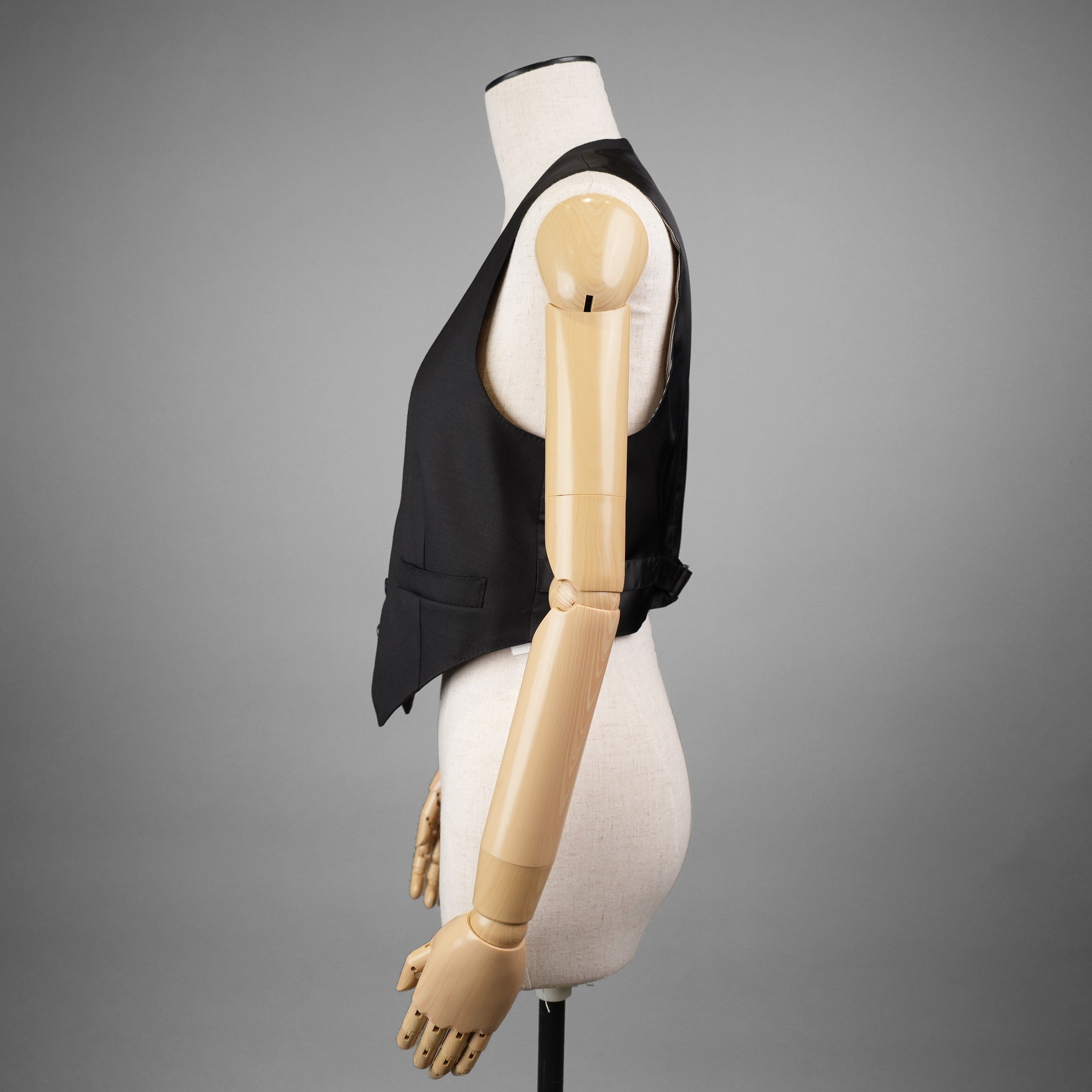 CELINE セリーヌ / 20AW ウールギャバジン Uネック ボタンフロント ベスト ジレ / 21044673D / size 36 (BLACK) レディース