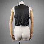 CELINE セリーヌ / 20AW ウールギャバジン Uネック ボタンフロント ベスト ジレ / 21044673D / size 36 (BLACK) レディース