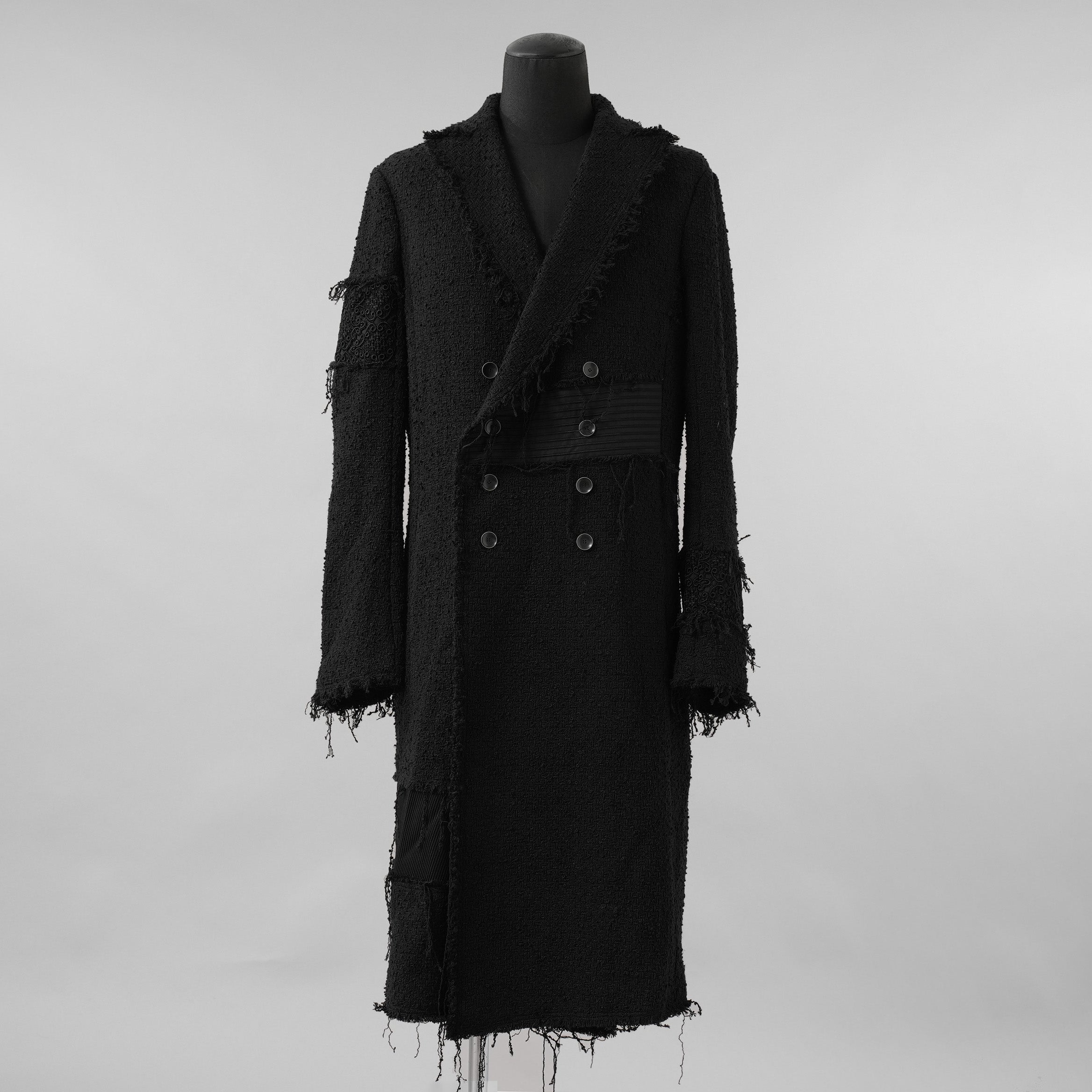 bajra バジュラ / 美品 23AW ループツイードコート ロング コート / 158BC01 / size 3 (BLACK)