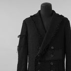bajra バジュラ / 美品 23AW ループツイードコート ロング コート / 158BC01 / size 3 (BLACK)