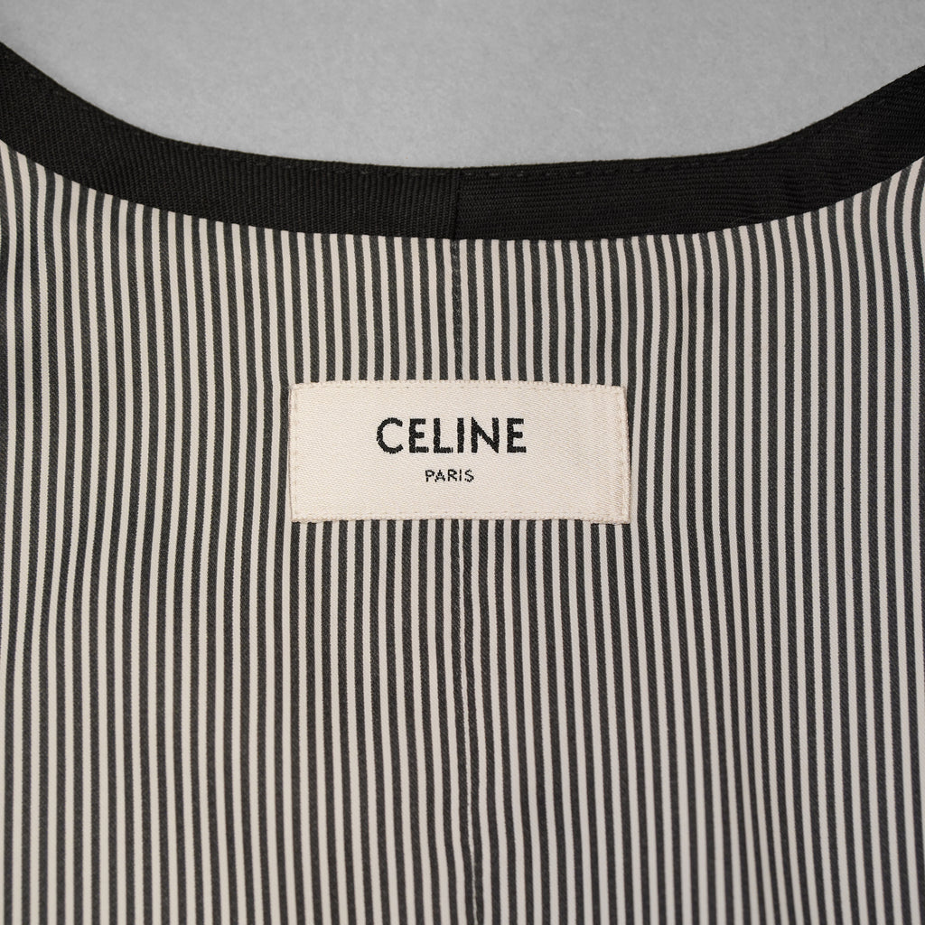 CELINE セリーヌ / 20AW ウールギャバジン Uネック ボタンフロント ベスト ジレ / 21044673D / size 36 (BLACK) レディース