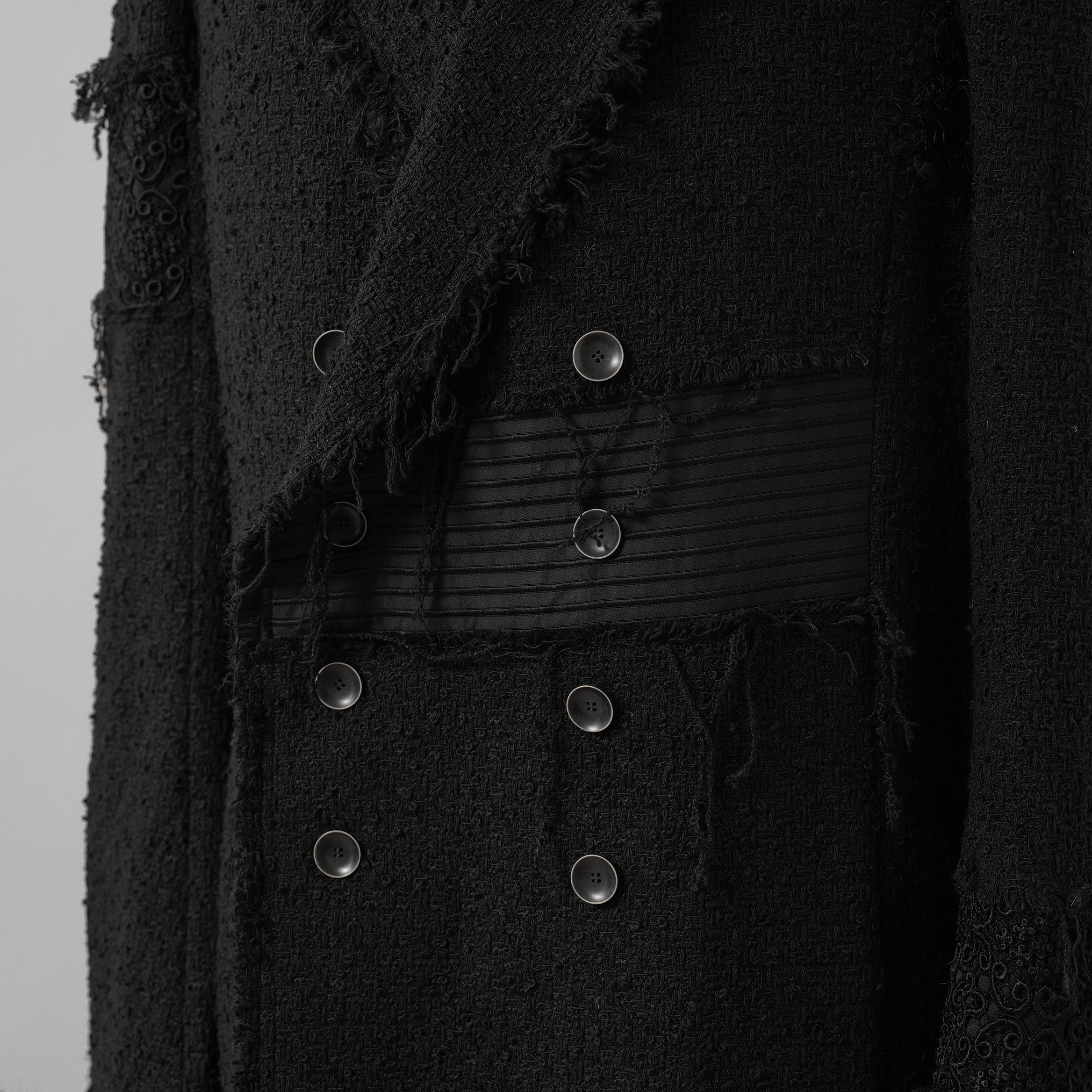 bajra バジュラ / 美品 23AW ループツイードコート ロング コート / 158BC01 / size 3 (BLACK)