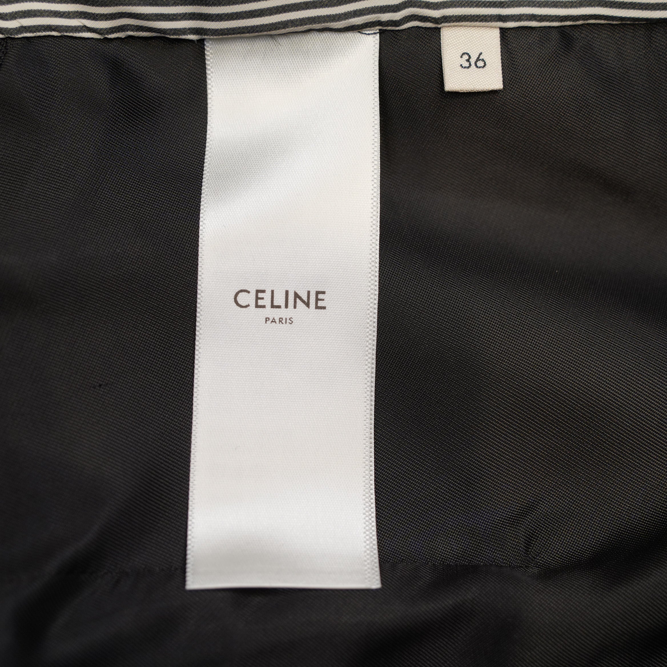CELINE セリーヌ / 20AW ウールギャバジン Uネック ボタンフロント ベスト ジレ / 21044673D / size 36 (BLACK) レディース
