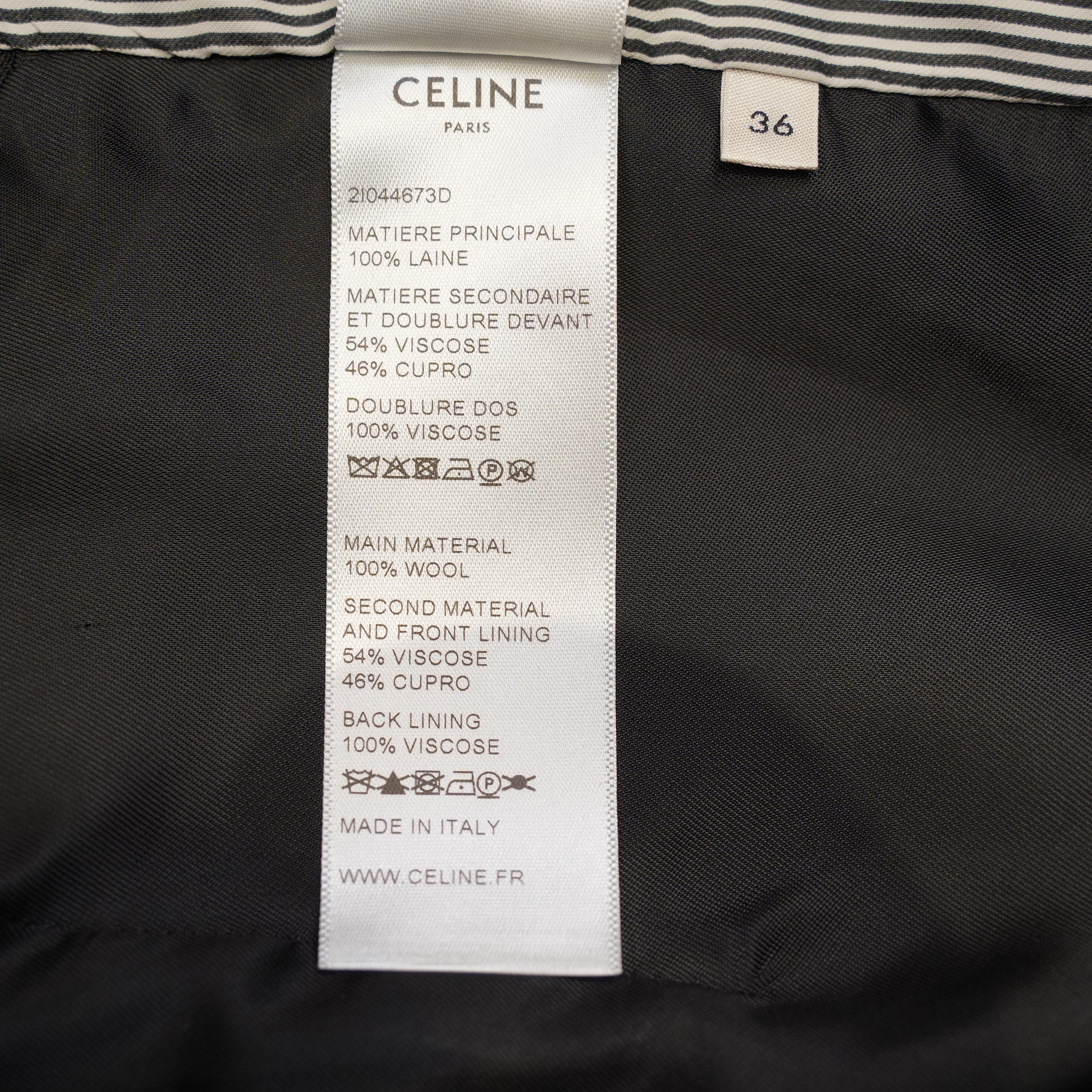CELINE セリーヌ / 20AW ウールギャバジン Uネック ボタンフロント ベスト ジレ / 21044673D / size 36 (BLACK) レディース
