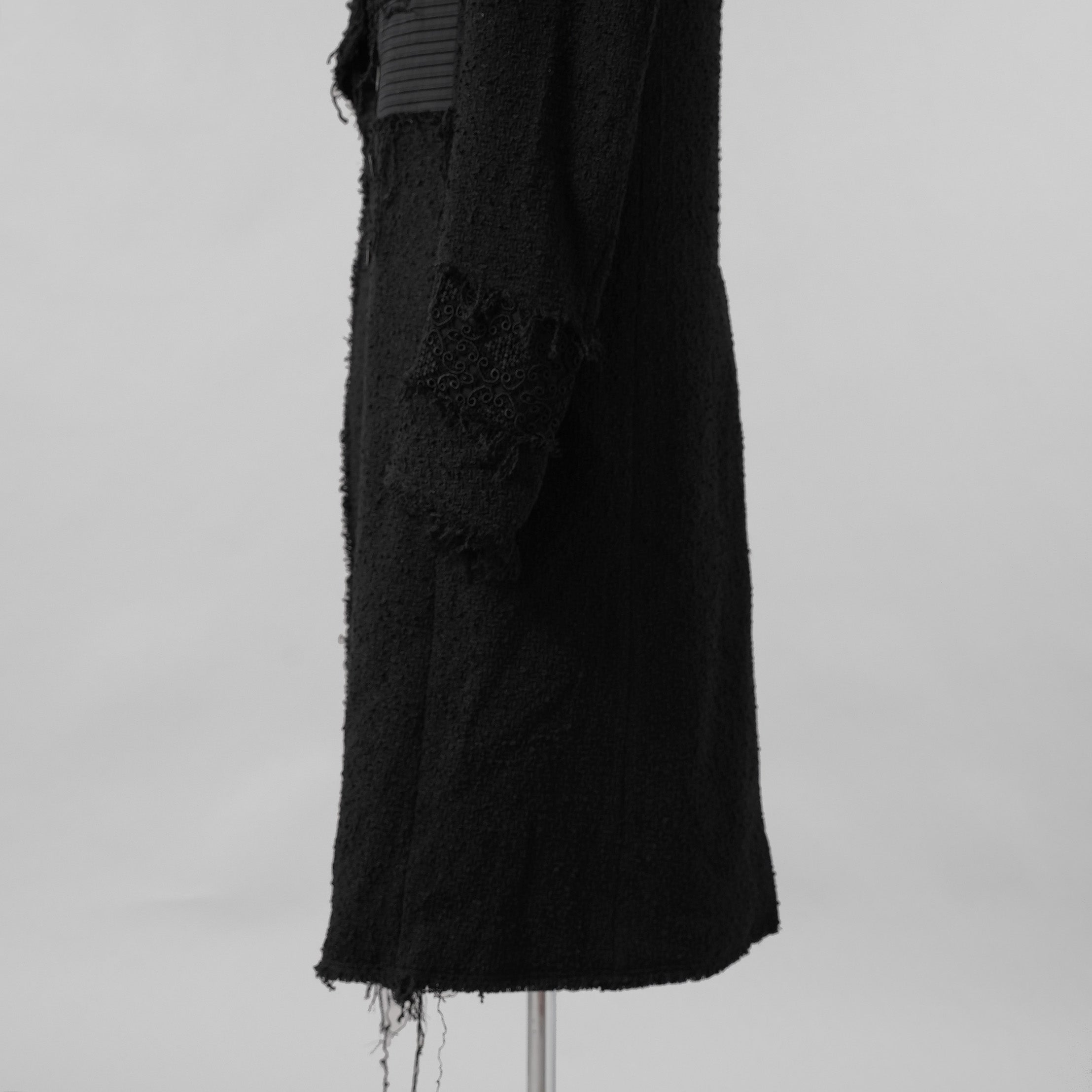 bajra バジュラ / 美品 23AW ループツイードコート ロング コート / 158BC01 / size 3 (BLACK)