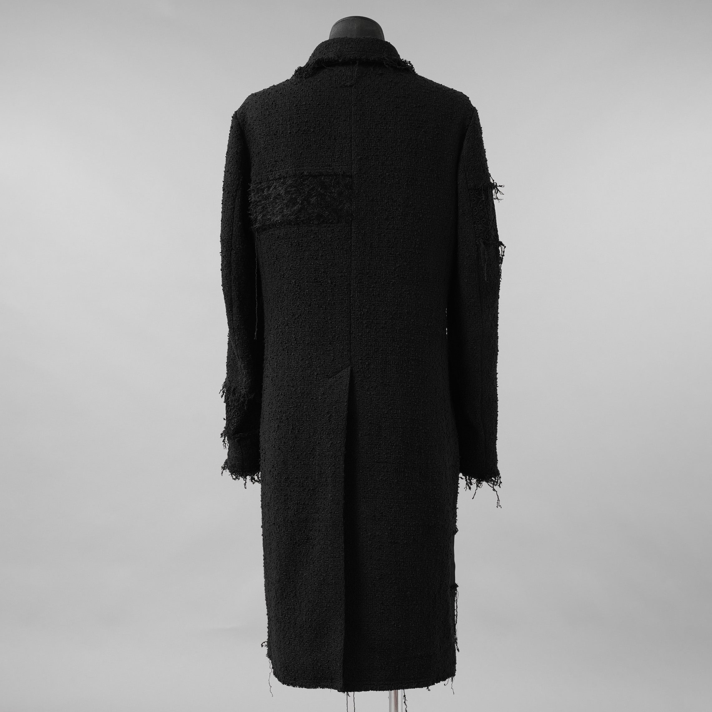 bajra バジュラ / 美品 23AW ループツイードコート ロング コート / 158BC01 / size 3 (BLACK)