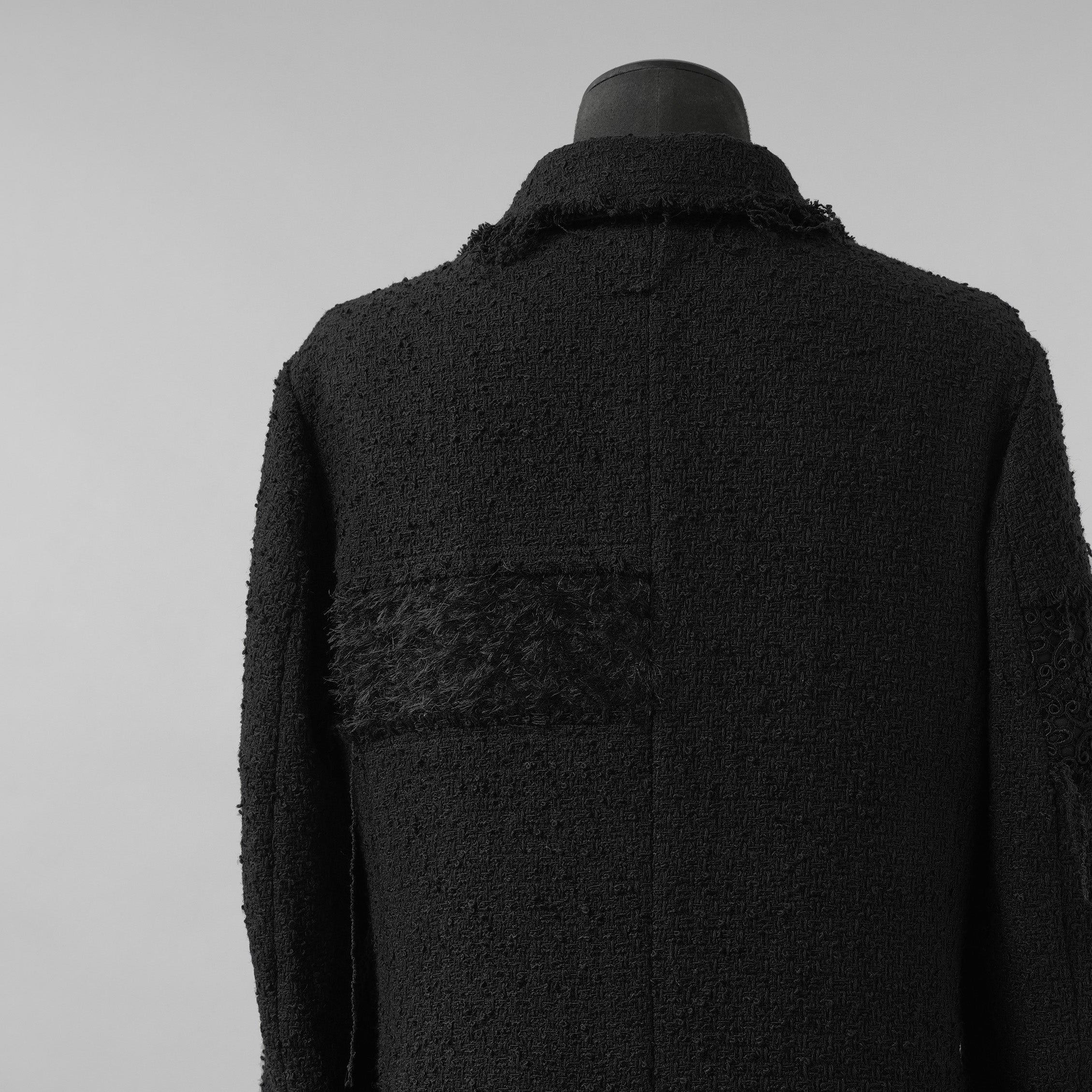 bajra バジュラ / 美品 23AW ループツイードコート ロング コート / 158BC01 / size 3 (BLACK)