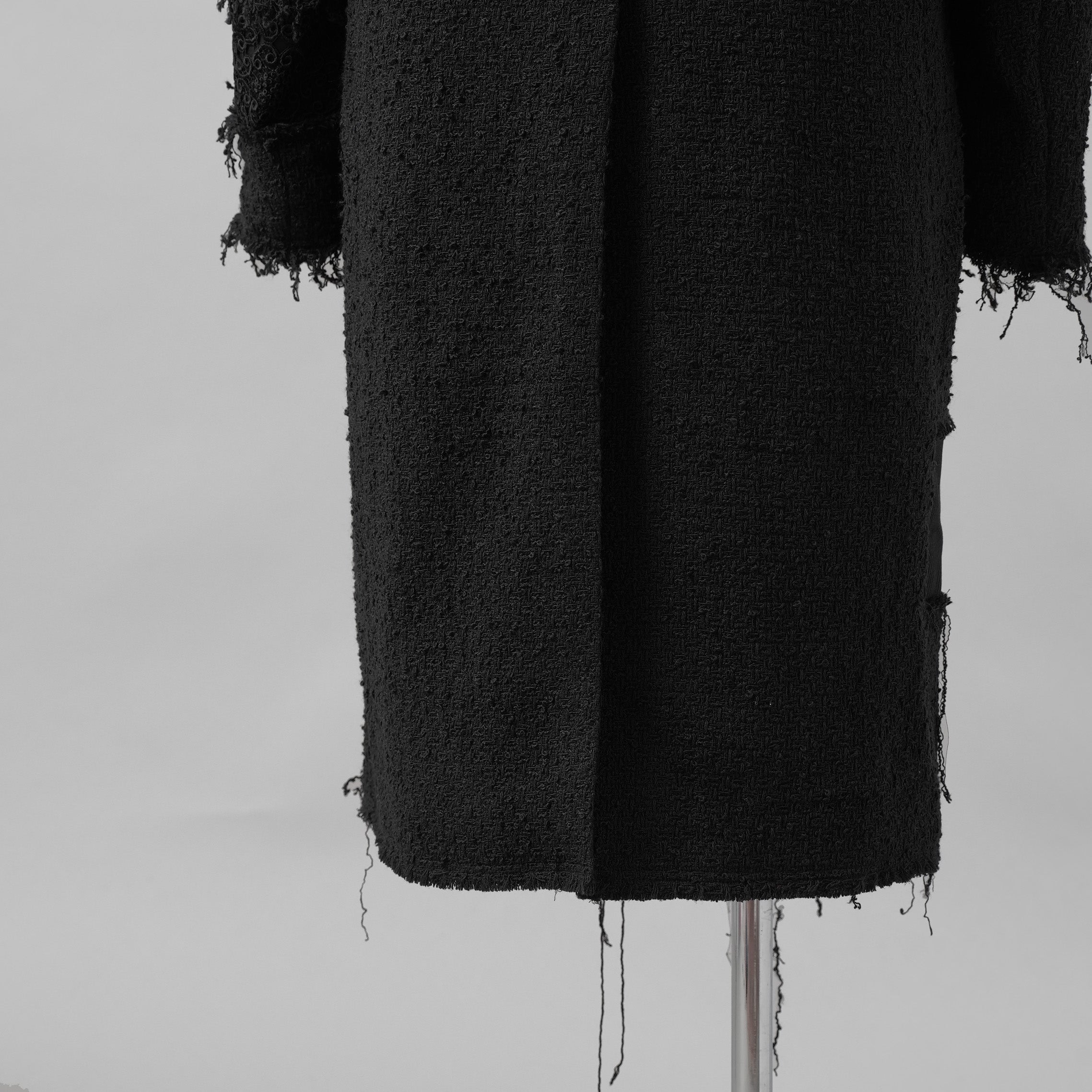 bajra バジュラ / 美品 23AW ループツイードコート ロング コート / 158BC01 / size 3 (BLACK)
