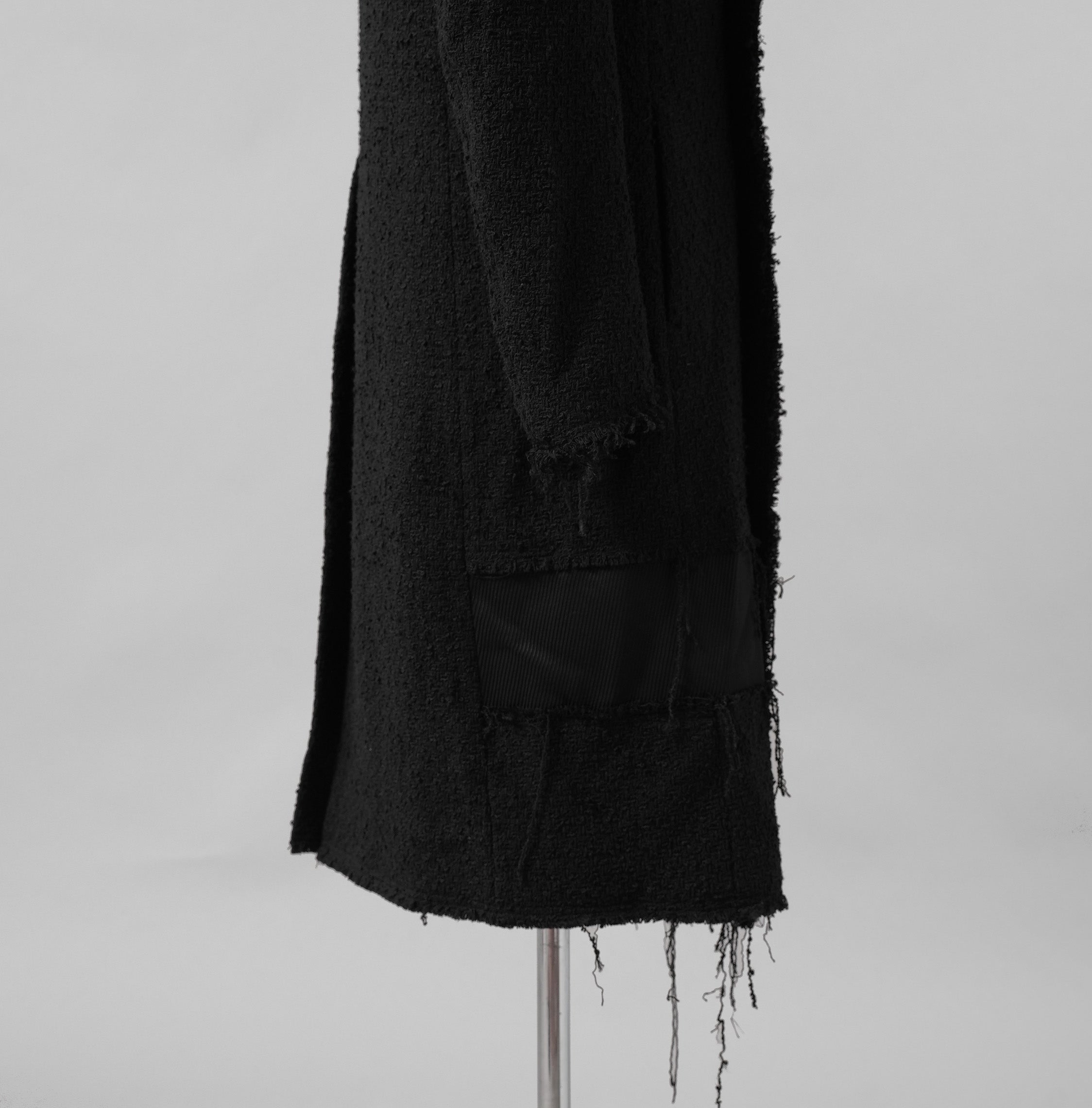 bajra バジュラ / 美品 23AW ループツイードコート ロング コート / 158BC01 / size 3 (BLACK)