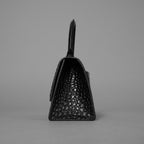 BALENCIAGA バレンシアガ / 美品 アワーグラス Hourglass クロコダイル型押し ショルダーバッグ ハンド バッグ / サイズ S (BLACK) レディース アクセサリー 352207-izm