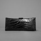 BALENCIAGA バレンシアガ / 美品 アワーグラス Hourglass クロコダイル型押し ショルダーバッグ ハンド バッグ / サイズ S (BLACK) レディース アクセサリー 352207-izm