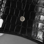 BALENCIAGA バレンシアガ / 美品 アワーグラス Hourglass クロコダイル型押し ショルダーバッグ ハンド バッグ / サイズ S (BLACK) レディース アクセサリー 352207-izm