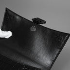 BALENCIAGA バレンシアガ / 美品 アワーグラス Hourglass クロコダイル型押し ショルダーバッグ ハンド バッグ / サイズ S (BLACK) レディース アクセサリー 352207-izm