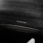 BALENCIAGA バレンシアガ / 美品 アワーグラス Hourglass クロコダイル型押し ショルダーバッグ ハンド バッグ / サイズ S (BLACK) レディース アクセサリー 352207-izm