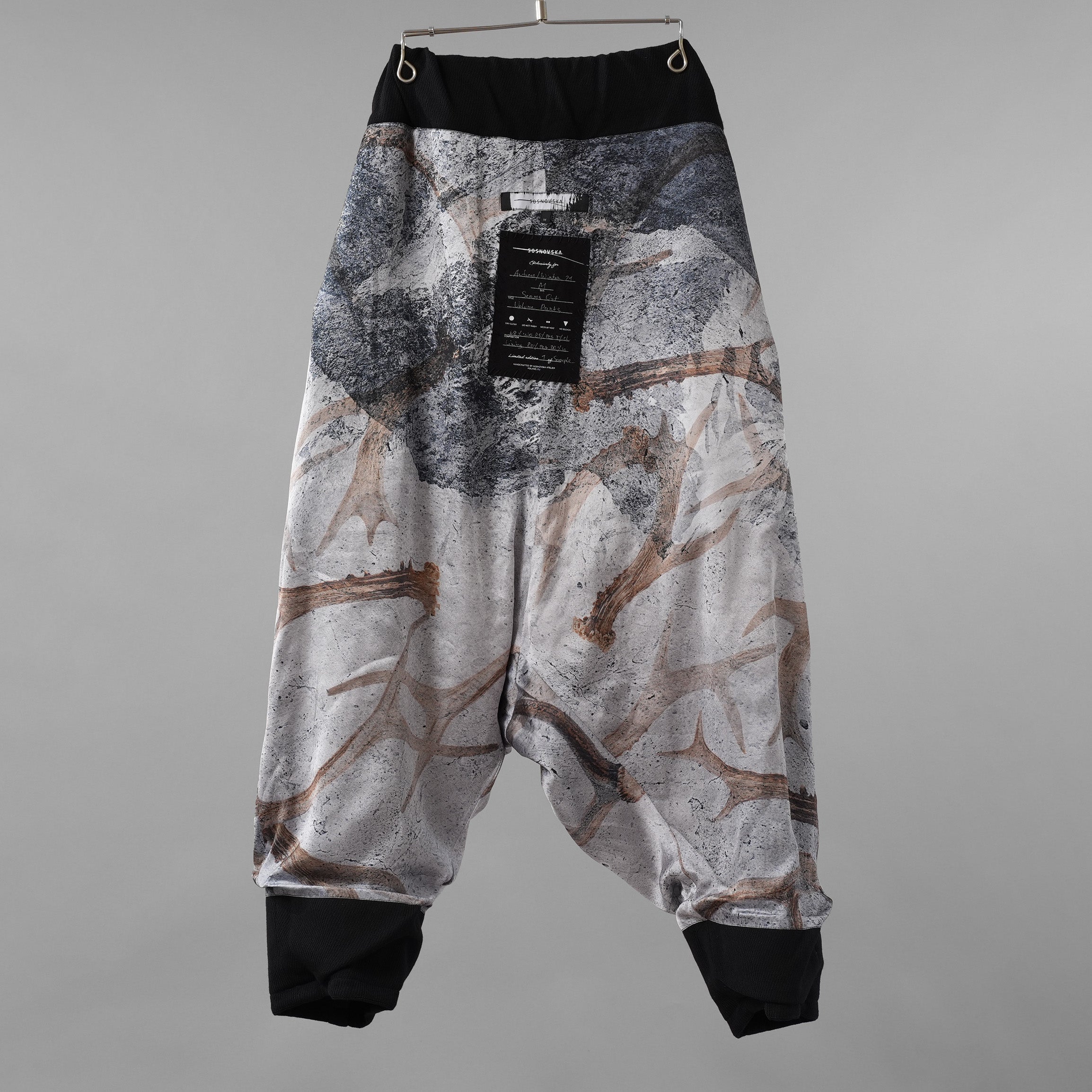 SOSNOVSKA ソスノフスカ / 美品 21AW CLOWN PANTS ドロップクロッチ サルエルパンツ ボリューム パンツ / size M (BLACK)