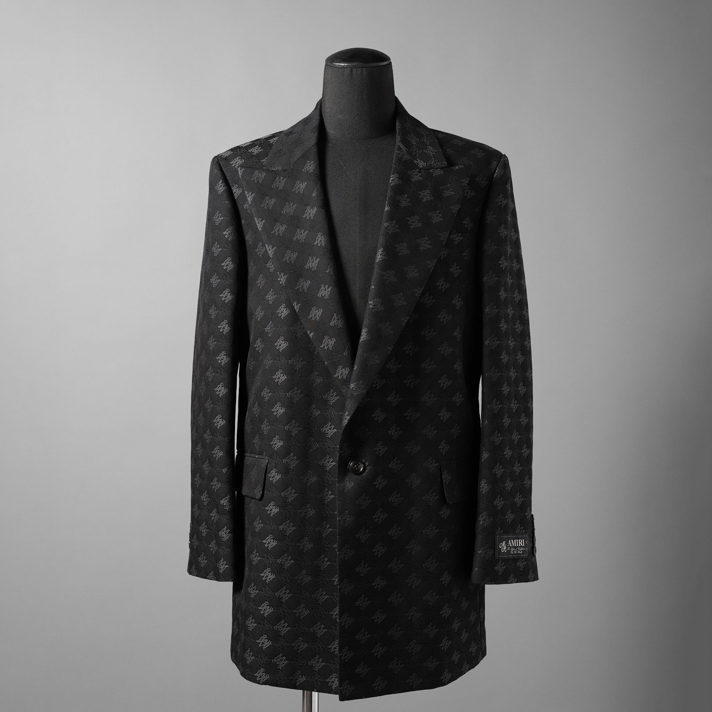 AMIRI アミリ / 25SS 美品  MA QUAD JACQUARD SB BLAZER / 総柄 ジャカード ジャケット / AMSUFJ1084 / size 48 (BLACK)
