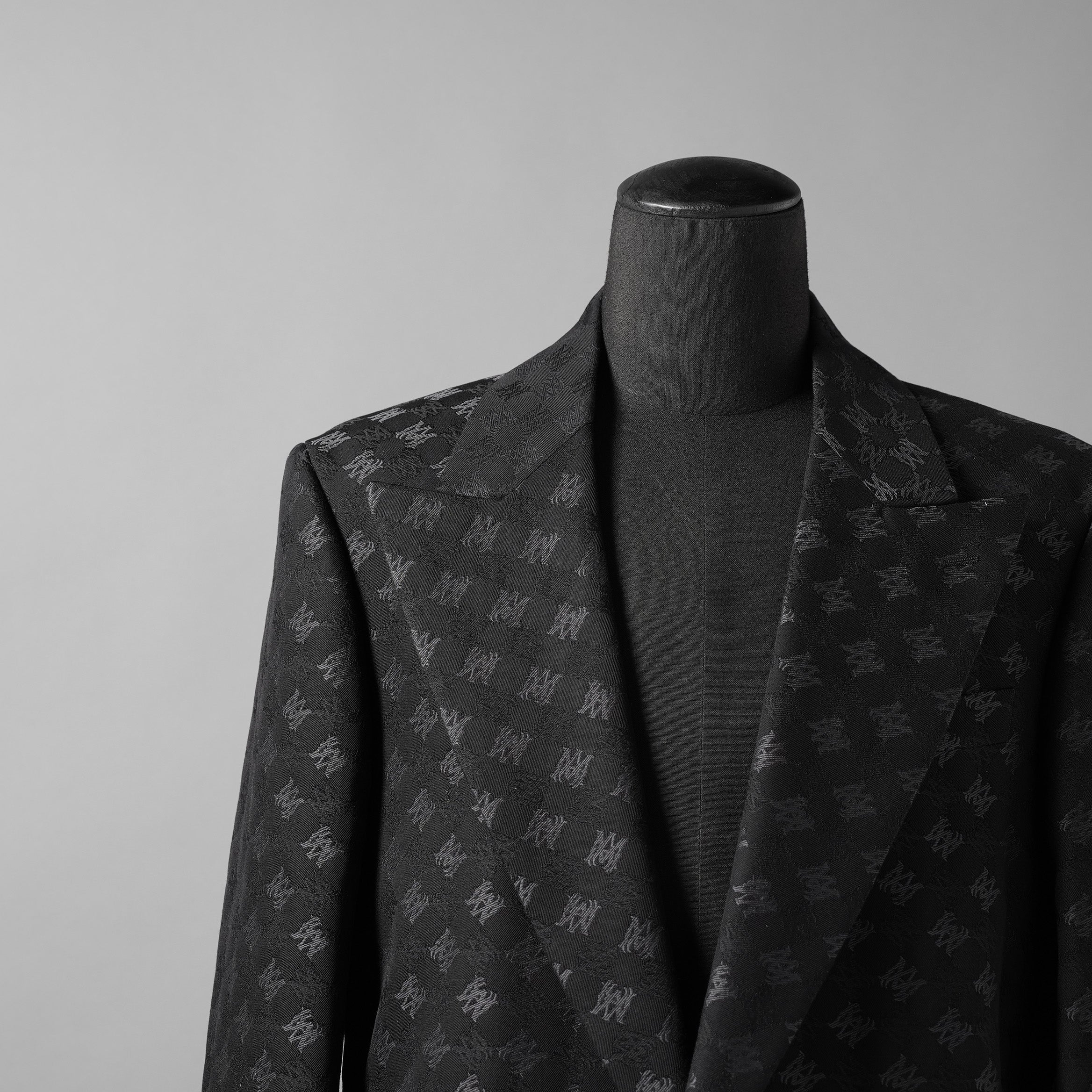 AMIRI アミリ / 25SS 美品  MA QUAD JACQUARD SB BLAZER / 総柄 ジャカード ジャケット / AMSUFJ1084 / size 48 (BLACK)