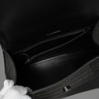 BALENCIAGA バレンシアガ / 美品 アワーグラス Hourglass クロコダイル型押し ショルダーバッグ ハンド バッグ / サイズ S (BLACK) レディース アクセサリー 352207-izm