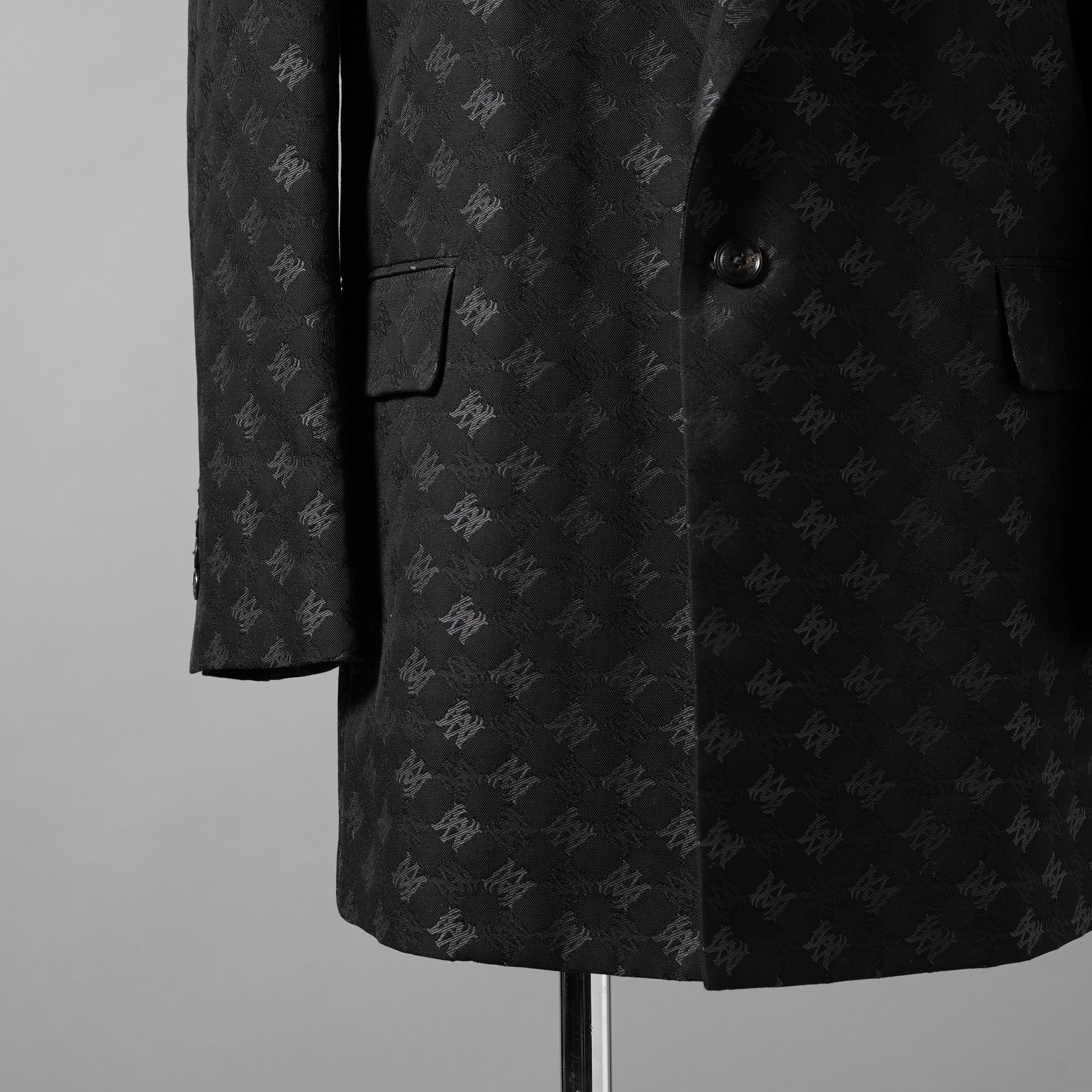 AMIRI アミリ / 25SS 美品  MA QUAD JACQUARD SB BLAZER / 総柄 ジャカード ジャケット / AMSUFJ1084 / size 48 (BLACK)