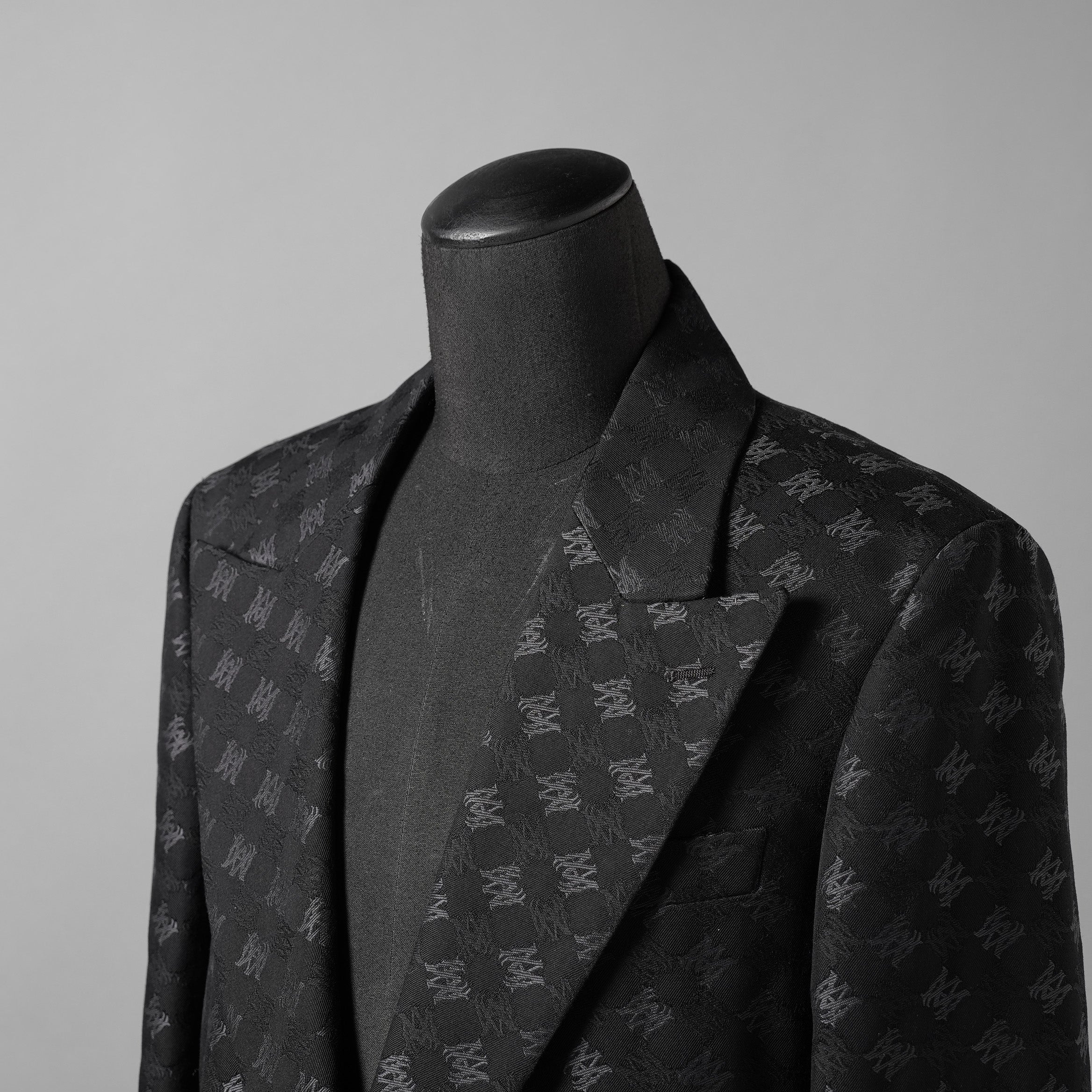 AMIRI アミリ / 25SS 美品  MA QUAD JACQUARD SB BLAZER / 総柄 ジャカード ジャケット / AMSUFJ1084 / size 48 (BLACK)
