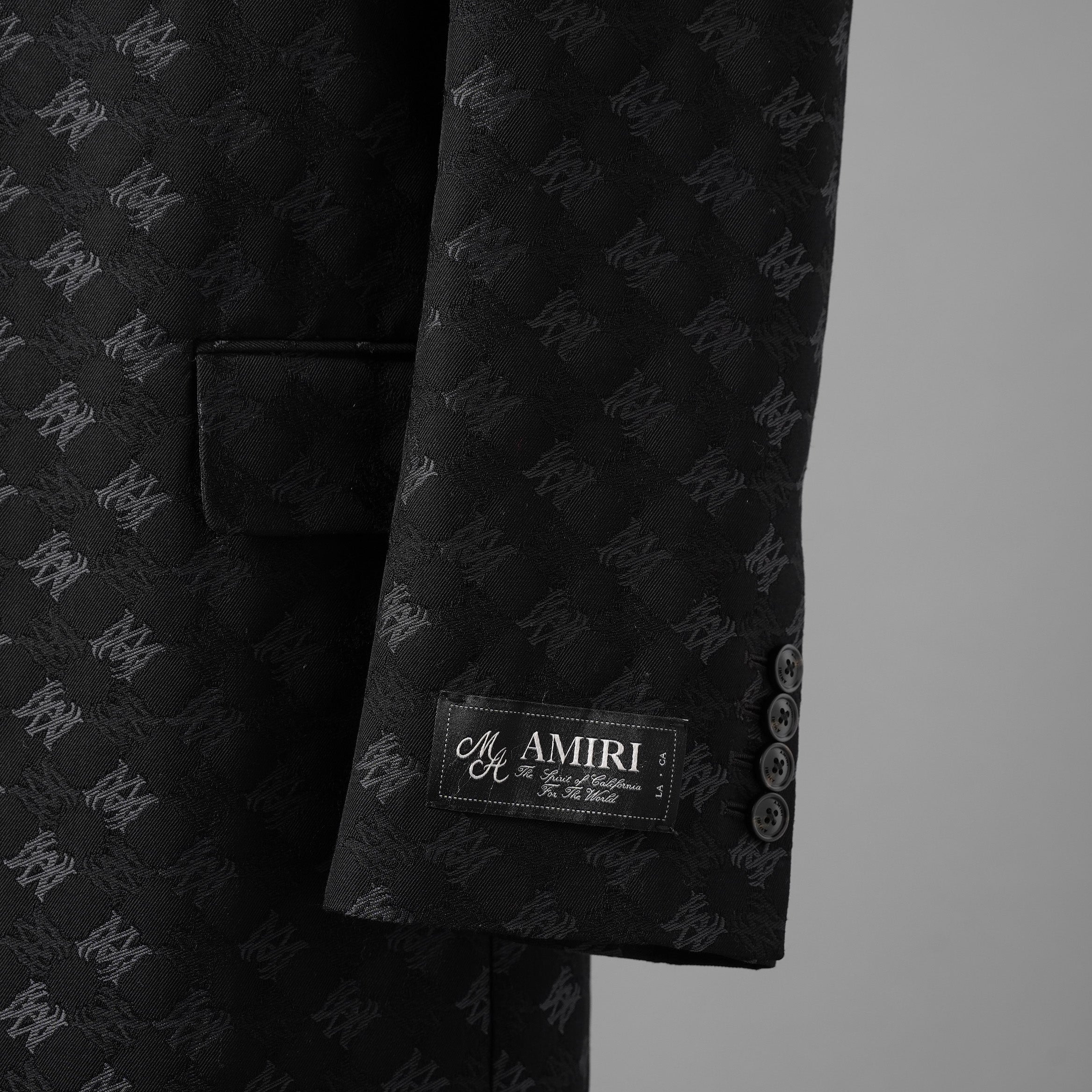 AMIRI アミリ / 25SS 美品  MA QUAD JACQUARD SB BLAZER / 総柄 ジャカード ジャケット / AMSUFJ1084 / size 48 (BLACK)