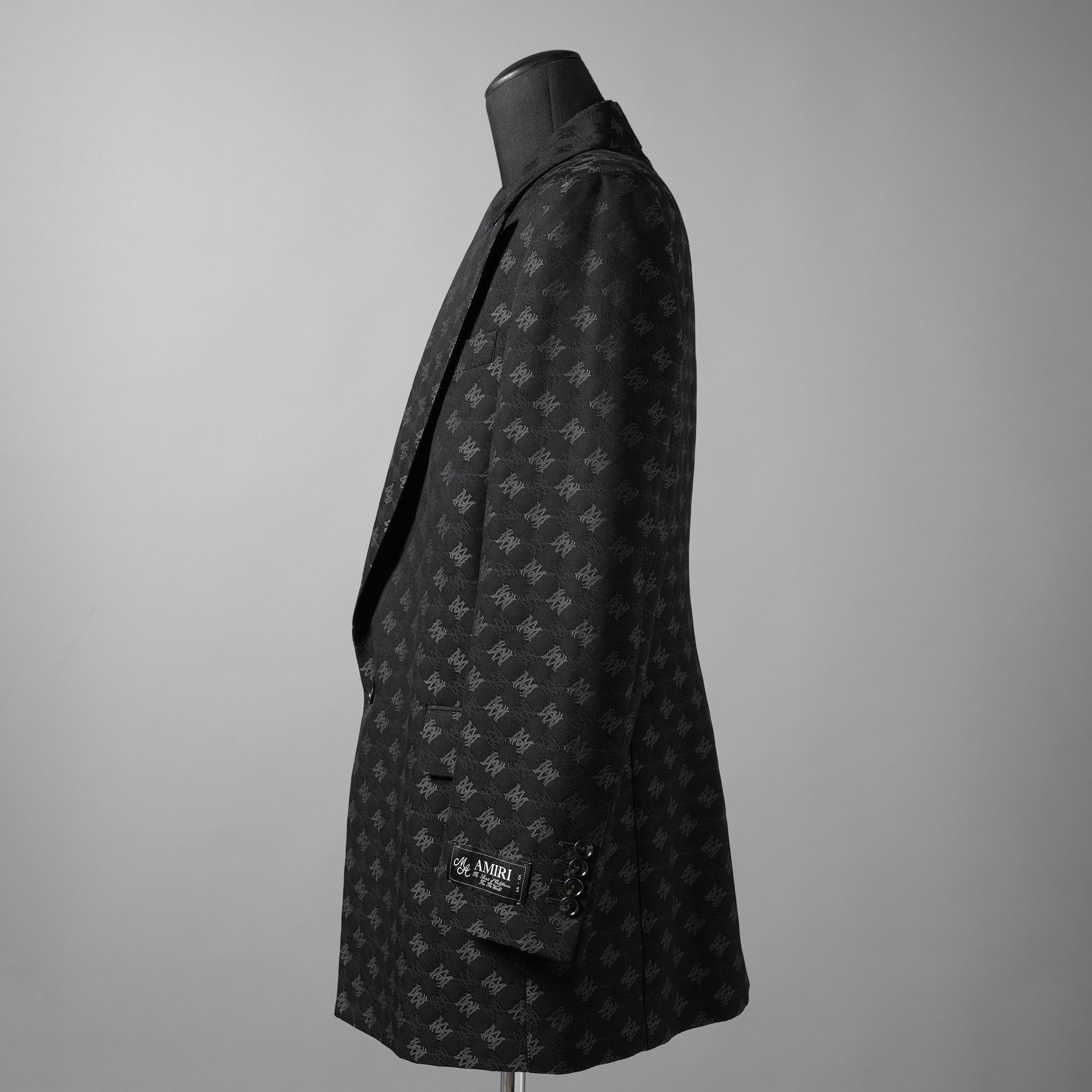 AMIRI アミリ / 25SS 美品  MA QUAD JACQUARD SB BLAZER / 総柄 ジャカード ジャケット / AMSUFJ1084 / size 48 (BLACK)