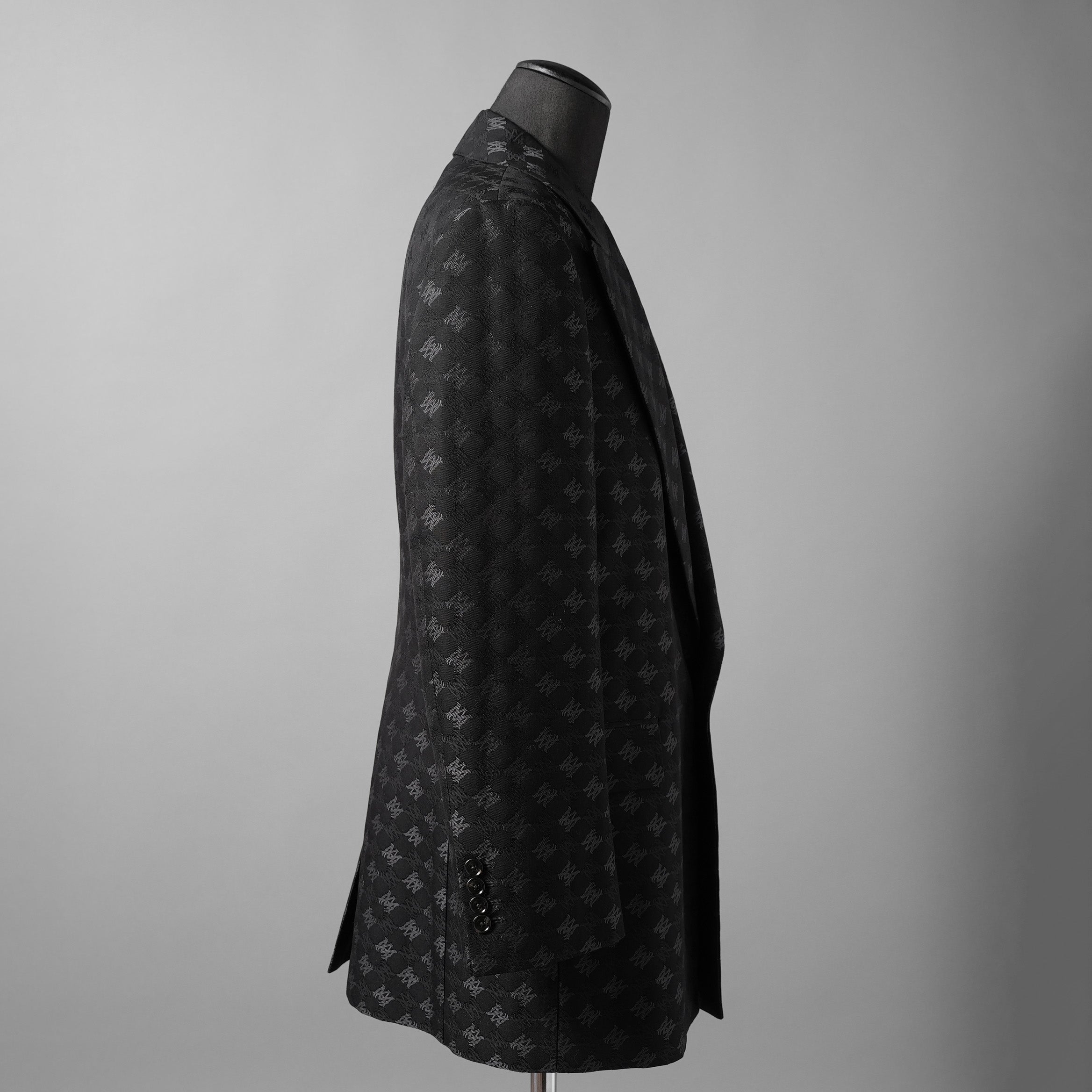 AMIRI アミリ / 25SS 美品  MA QUAD JACQUARD SB BLAZER / 総柄 ジャカード ジャケット / AMSUFJ1084 / size 48 (BLACK)