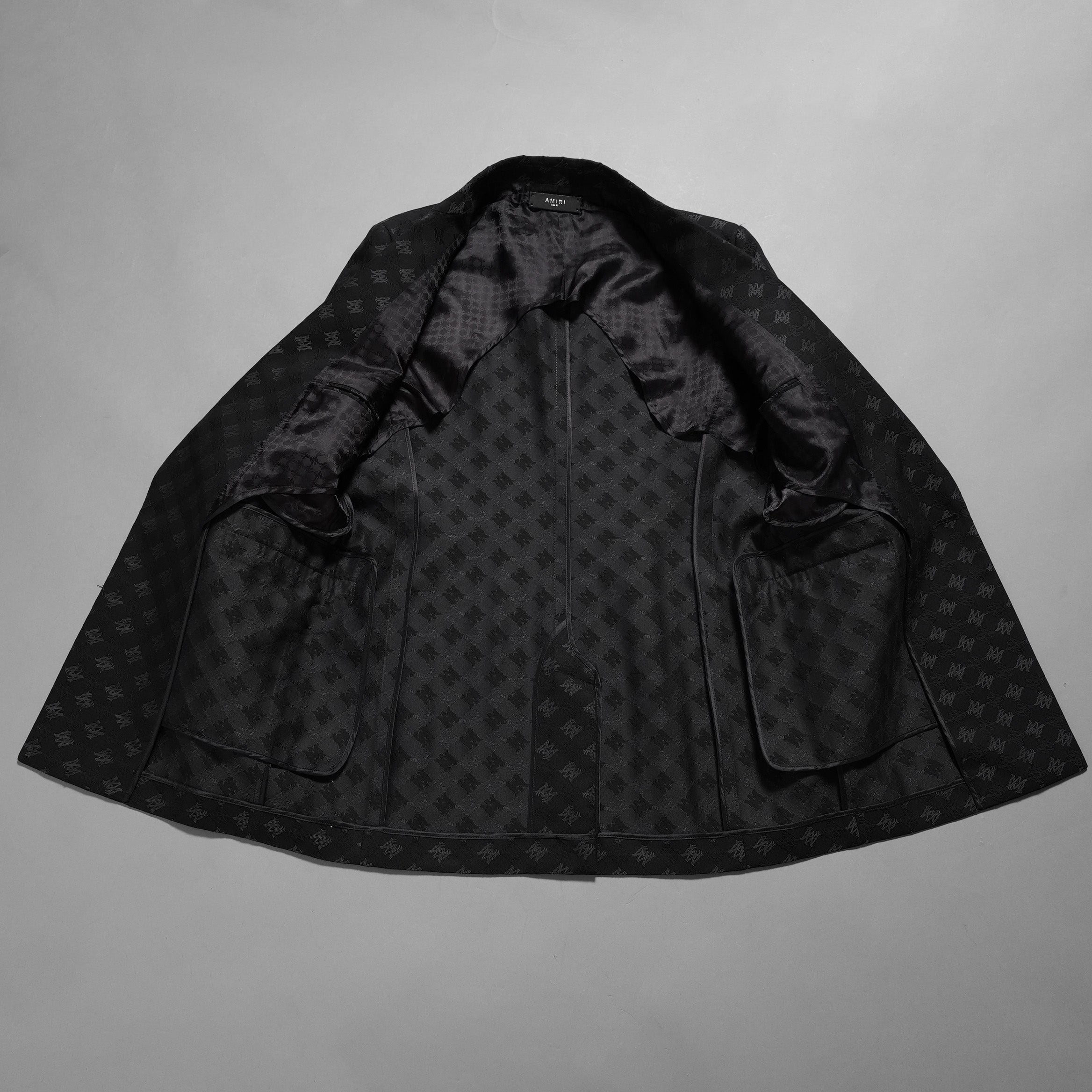 AMIRI アミリ / 25SS 美品  MA QUAD JACQUARD SB BLAZER / 総柄 ジャカード ジャケット / AMSUFJ1084 / size 48 (BLACK)