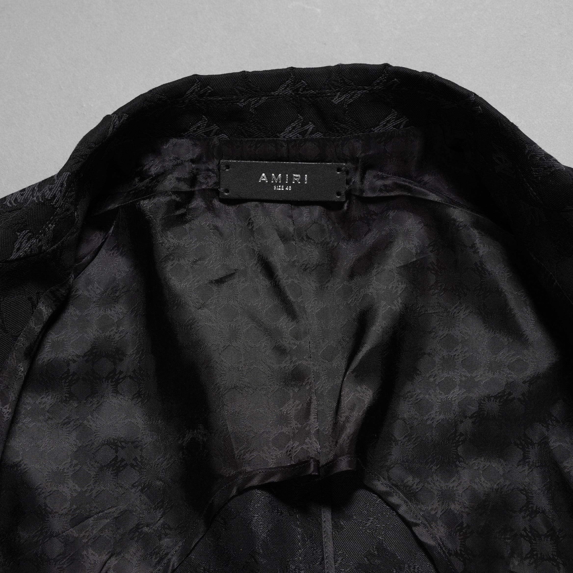 AMIRI アミリ / 25SS 美品  MA QUAD JACQUARD SB BLAZER / 総柄 ジャカード ジャケット / AMSUFJ1084 / size 48 (BLACK)