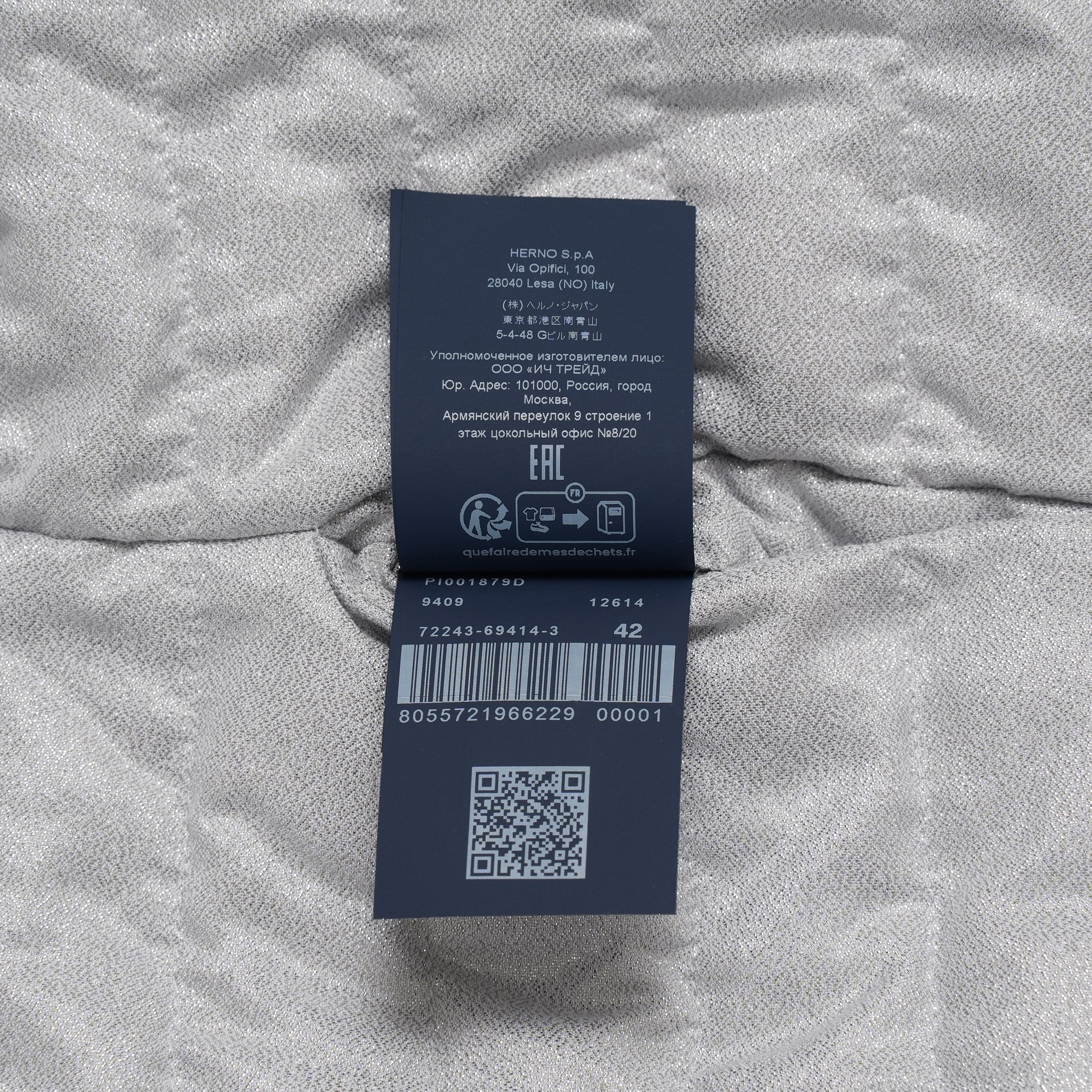 HERNO ヘルノ / 美品 22AW ICONICO EMILIA イコニコ エミリア ダウン ジャケット 半袖 / PI001879D -12614-9409 / size 42 (GRAY) レディース