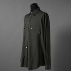 FENDI フェンディ / 24AW 美品 ロゴボタン ミリタリー ウールシャツ / 長袖シャツ / FW1319A5CH / size 48 (OLIVE GREEN)