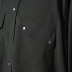 FENDI フェンディ / 24AW 美品 ロゴボタン ミリタリー ウールシャツ / 長袖シャツ / FW1319A5CH / size 48 (OLIVE GREEN)