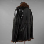 新品 DIESEL ディーゼル / 25AW L-HARNETT GIACCA  パテント ムートンジャケット レザー / A18586 0LKCQ / size 46 (BLACK)