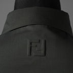FENDI フェンディ / 24AW 美品 ロゴボタン ミリタリー ウールシャツ / 長袖シャツ / FW1319A5CH / size 48 (OLIVE GREEN)