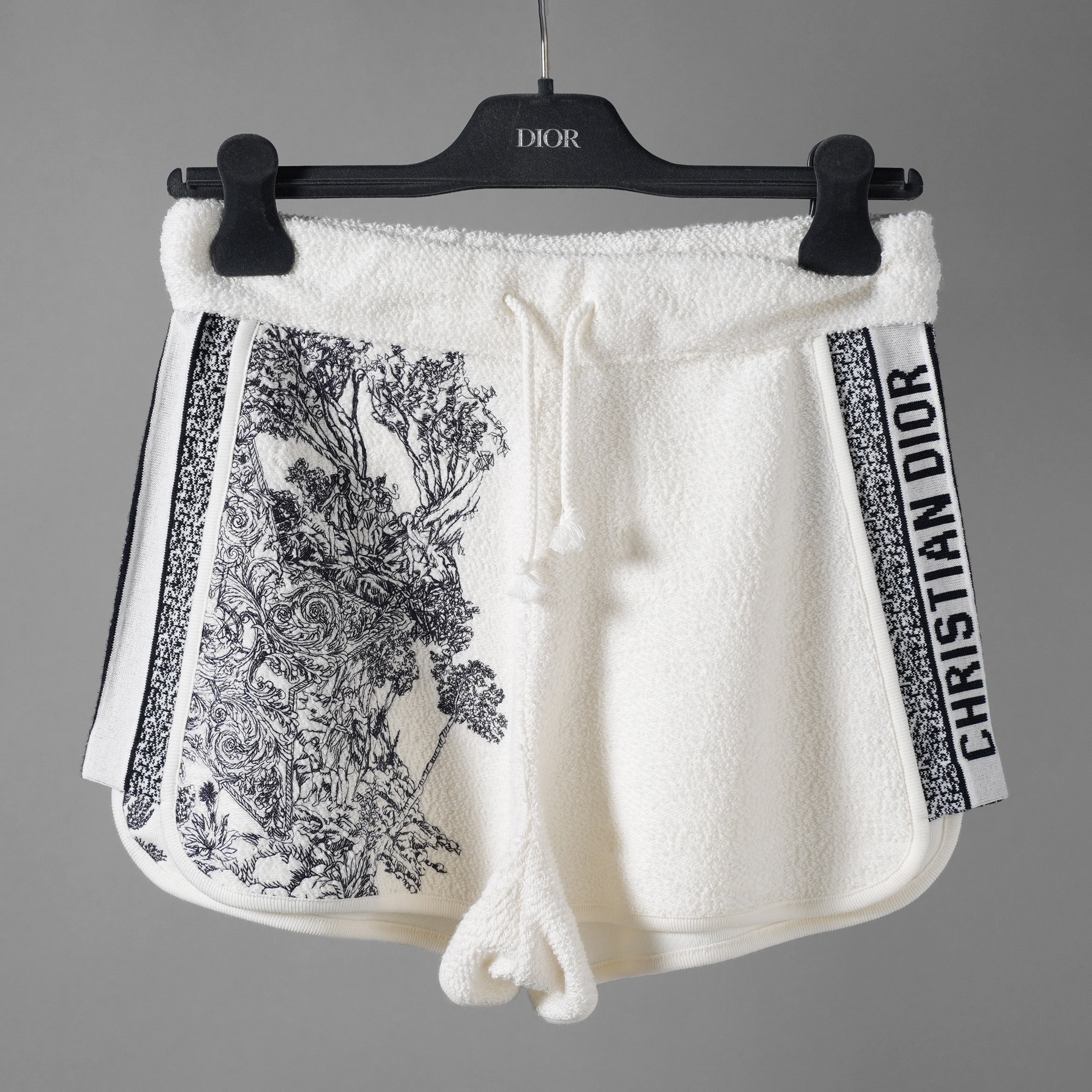 Christian Dior クリスチャンディオール / 22SS トワル ドゥ ジュイ  ロゴバンド ショートパンツ / コットンテリー / 213P17A4065 / size S (WHITE) レディース