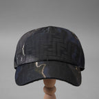 FENDI フェンディ/ 21SS 美品 アースジャガード ズッカ柄 ベースボールキャップ / FXQ768AIK8 / size FREE (NAVY)